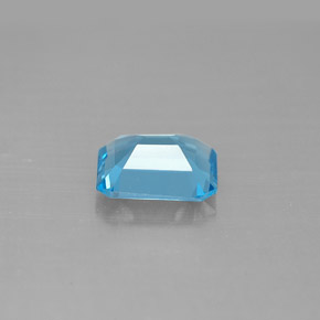 Topacio azul natural de 1,74 ct, corte esmeralda, VVS-VS