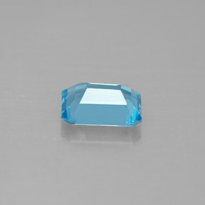 Topacio azul natural de 1,73 ct, corte esmeralda, VVS