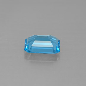 Topacio azul natural de 1,85 ct, corte esmeralda, VVS