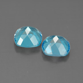 Gemas de topacio azul natural de  ct, corte cojín, VVS-VS