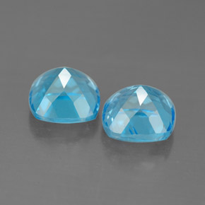 Gemas de topacio azul natural de  ct, corte cojín, VVS-VS