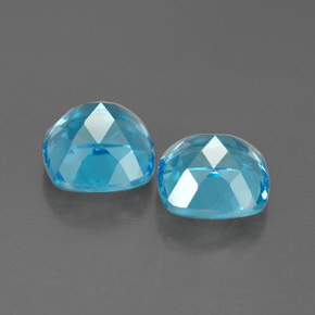 Gemas de topacio azul natural de  ct, corte cojín, VVS-VS