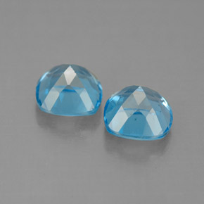 Gemas de topacio azul natural de  ct, corte cojín, VVS-VS