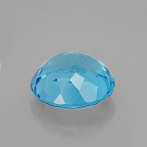 Topacio azul natural de 3,29 ct, corte redondo, VVS-VS