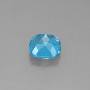 Topacio azul natural de 1,84 ct, corte cojín, VVS-VS