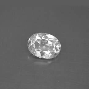 Topacio blanco natural de 1,53 ct, corte óvalo, VS