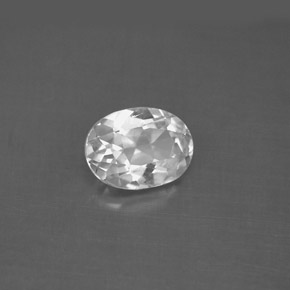 Topacio blanco natural de 1,53 ct, corte óvalo, VS