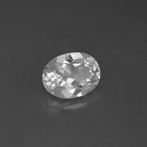 Topacio blanco natural de 1,55 ct, corte óvalo, VS