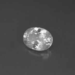 Topacio blanco natural de 1,55 ct, corte óvalo, VS