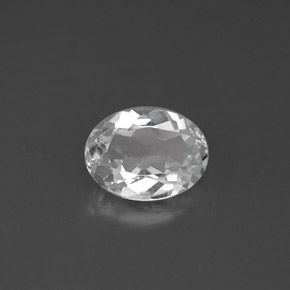 Topacio blanco natural de 1,44 ct, corte óvalo, VS