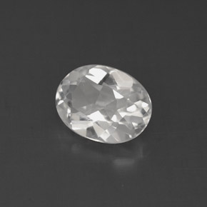 Topacio blanco natural de 1,57 ct, corte óvalo, VS