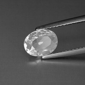 Topacio blanco natural de 1,21 ct, corte óvalo, VVS-VS