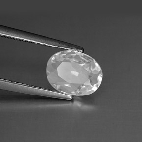 Topacio blanco natural de 1,21 ct, corte óvalo, VVS-VS