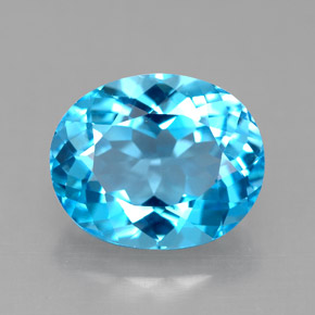 Topacio azul natural de 4,73 ct, corte óvalo, VVS-VS