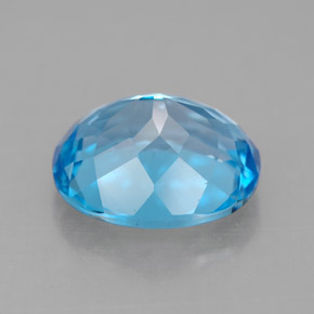 Topacio azul natural de 4,73 ct, corte óvalo, VVS-VS