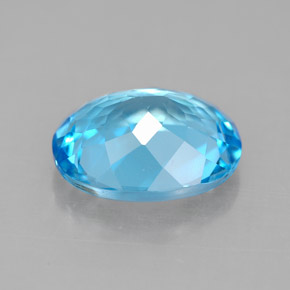Topacio azul natural de 4,14 ct, corte óvalo, VS