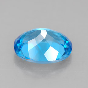 Topacio azul natural de 4,23 ct, corte óvalo, VS
