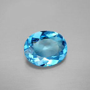 Topacio azul natural de 3,72 ct, corte óvalo, VVS-VS