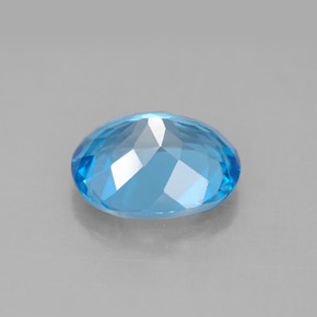 Topacio azul natural de 4,42 ct, corte óvalo, VS