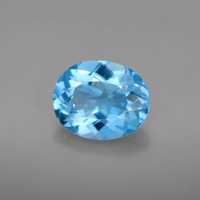 Topacio azul natural de 4,11 ct, corte óvalo, VVS
