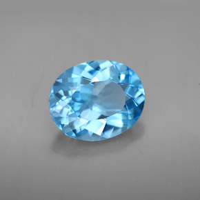 Topacio azul natural de 4,11 ct, corte óvalo, VVS