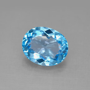 Topacio azul natural de 4,44 ct, corte óvalo, VVS-VS
