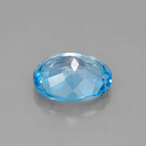Topacio azul natural de 4,44 ct, corte óvalo, VVS-VS