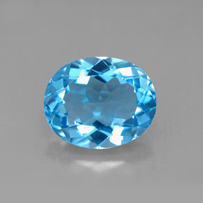 Topacio azul natural de 4,52 ct, corte óvalo, VVS-VS
