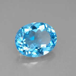 Topacio azul natural de 4,52 ct, corte óvalo, VVS-VS