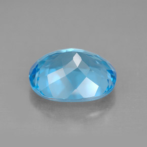 Topacio azul natural de 4,52 ct, corte óvalo, VVS-VS