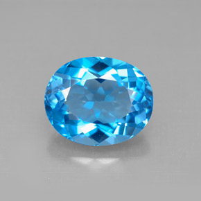 Topacio azul natural de 4,66 ct, corte óvalo, VVS-VS