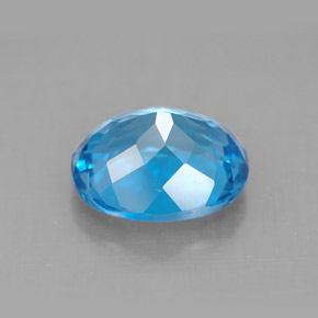 Topacio azul natural de 4,66 ct, corte óvalo, VVS-VS