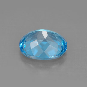 Topacio azul natural de 4,57 ct, corte óvalo, VVS-VS