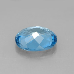 Topacio azul natural de 4,15 ct, corte óvalo, VVS-VS