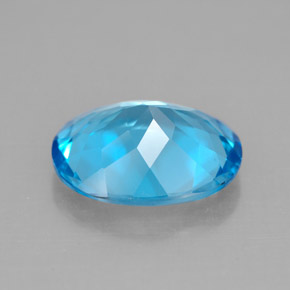 Topacio azul natural de 3,65 ct, corte óvalo, VS