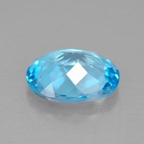 Topacio azul natural de 3,82 ct, corte óvalo, VS