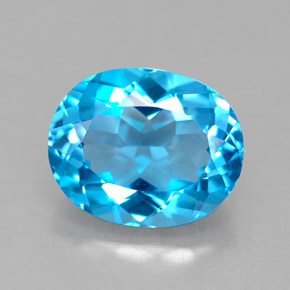 Topacio azul natural de 4,73 ct, corte óvalo, VVS-VS