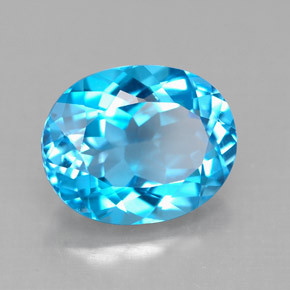 Topacio azul natural de 4,73 ct, corte óvalo, VVS-VS