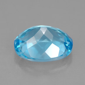 Topacio azul natural de 4,55 ct, corte óvalo, VS