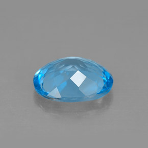 Topacio azul natural de 2,87 ct, corte óvalo, VS