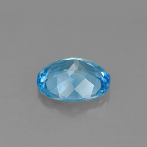 Topacio azul natural de 2,94 ct, corte óvalo, VS