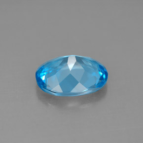 Topacio azul natural de 2,76 ct, corte óvalo, VS