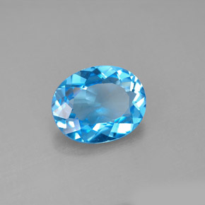 Topacio azul natural de 2,71 ct, corte óvalo, VVS-VS