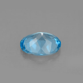 Topacio azul natural de 2,90 ct, corte óvalo, VS
