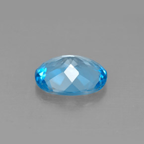Topacio azul natural de 2,66 ct, corte óvalo, VS