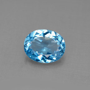 Topacio azul natural de 2,81 ct, corte óvalo, VS