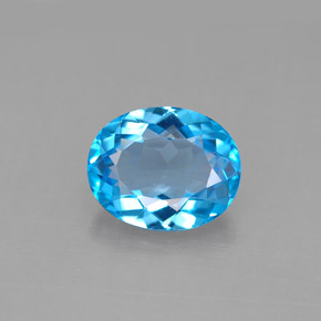 Topacio azul natural de 3,02 ct, corte óvalo, VVS-VS