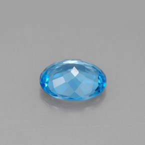Topacio azul natural de 3,02 ct, corte óvalo, VVS-VS