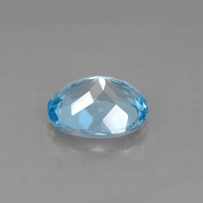 Topacio azul natural de 3,04 ct, corte óvalo, VS