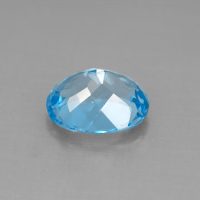 Topacio azul natural de 3,32 ct, corte óvalo, VS